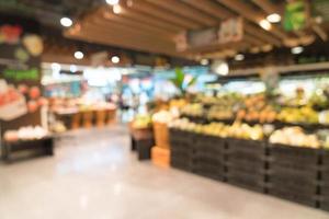 Abstract blur in supermarket for background photo