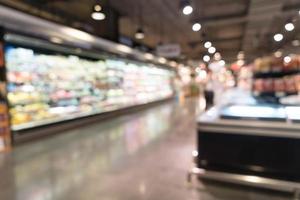 Abstract blur in supermarket for background photo