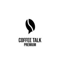 Premium coffee talk simple black logo design isolated background vector