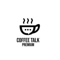 Premium coffee talk simple black logo design isolated background vector