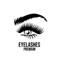 premium eyelash extension beauty make up salon black vector design