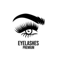 premium eyelash extension beauty make up salon black vector design