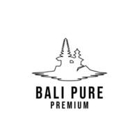 Bali pure temple religion design vector