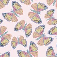 A pattern of butterflies on a pink background. vector