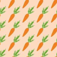 Vegetable pattern of carrots on a beige background. vector