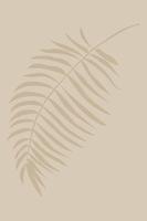 paisaje minimalista con una hoja de palmera tropical. vector