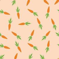 Vegetable pattern of beige background, carrot. vector