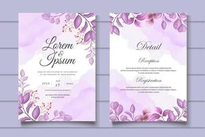 Beautiful Floral Wedding Invitation Card Template vector