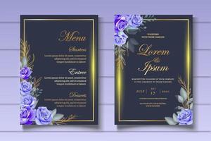 Elegant Floral Wedding Invitation Card Template vector