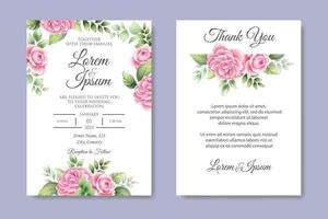 Hand drawing floral wedding invitation template vector
