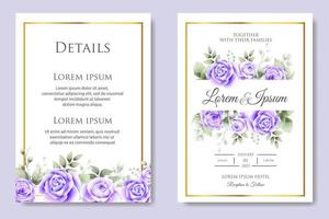 Hand drawing floral wedding invitation template vector