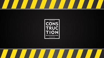 Under construction website page with black and yellow striped borders vector