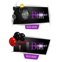 Black Friday Sale, set of discount banners in paper cut style vector