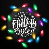 Black Friday Sale, round logo, sign, lettering. vector