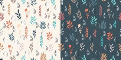 Colorful and beautiful leaves with hand drawn style seamless pattern vector