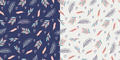 Beautiful colorful eucalyptus with palm leaves seamless pattern vector