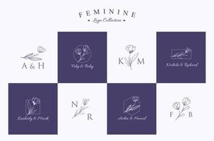 Set of invitation logo collection set vector