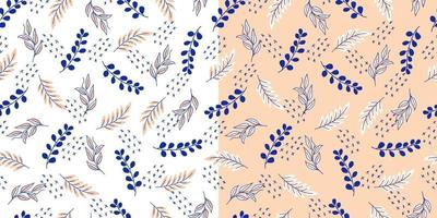 Beautiful leaves with hand drawn style seamless pattern vector