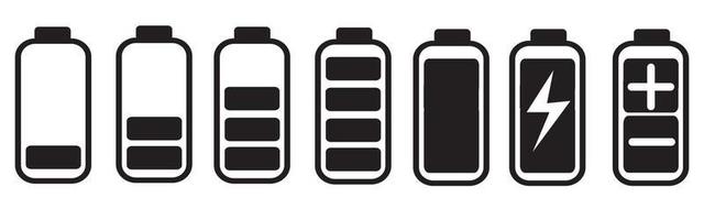 Battery icons collection. Smartphone battery vector