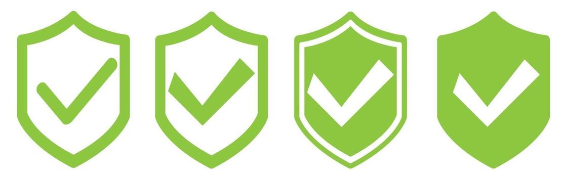 escudo con icono de marca de verificación. escudo logo marca de verificación. vector