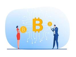 Digital currency or Bitcoin digital business concept vector