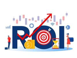 Return on Investment, ROI, Market and Finance Growth Marketing Profit vector