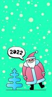 personaje de santa claus para navidad y feliz año nuevo 2022 vector