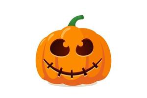 Scary spooky pumpkin jack o lantern with creepy ghost fear smile vector