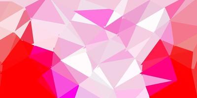 Light red vector triangle mosaic background.