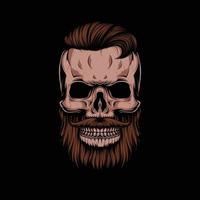 Barber Skull with Vintage Colors vector