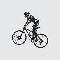 dibujo de ciclista de montaña vector