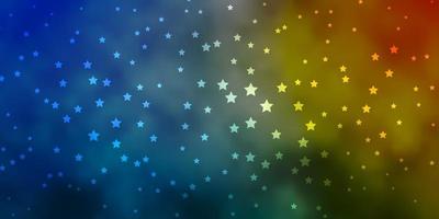 Dark Blue, Yellow vector template with neon stars.