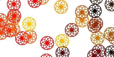 Light Red, Yellow vector background with spots.