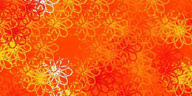Light Red, Yellow vector backdrop with curves.