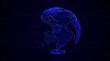 sich drehender blauer Globus auf schwarzem Hintergrund video