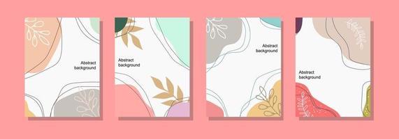 tarjeta abstracta floral dibujada a mano para publicación en redes sociales y póster vector