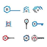 diseño de logotipo de llave de casa