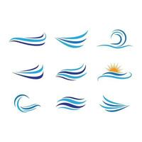 Water wave logo images vector