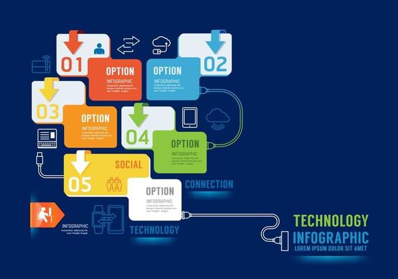 Infographics Technology Concept Design options banner. Vector