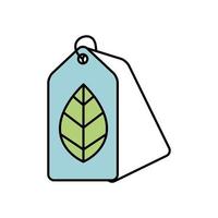 label with leaf ecology icon vector