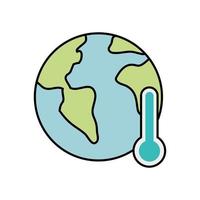 world planet with thermometer isolated icon vector