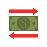 Isolated money bill and arrows vector design