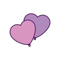 Diseño de vector de globos de corazones aislados