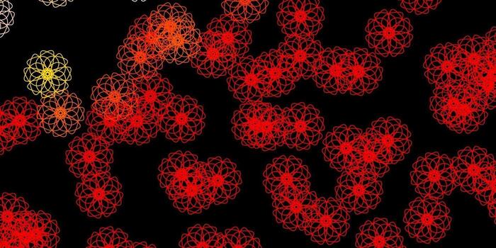 Dark Red, Yellow vector background with random forms.