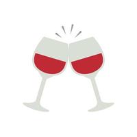 Copas de vidrio con vino icono aislado vector