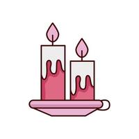 set candles decoration isolated icon vector