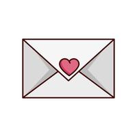 valentines day envelope with heart isolated icon vector