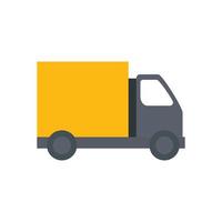 Servicio de entrega con camión icono aislado de transporte vector