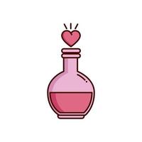 valentines day love potion with heart isolated icon vector