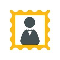 silhouette of person in frame isolated icon vector